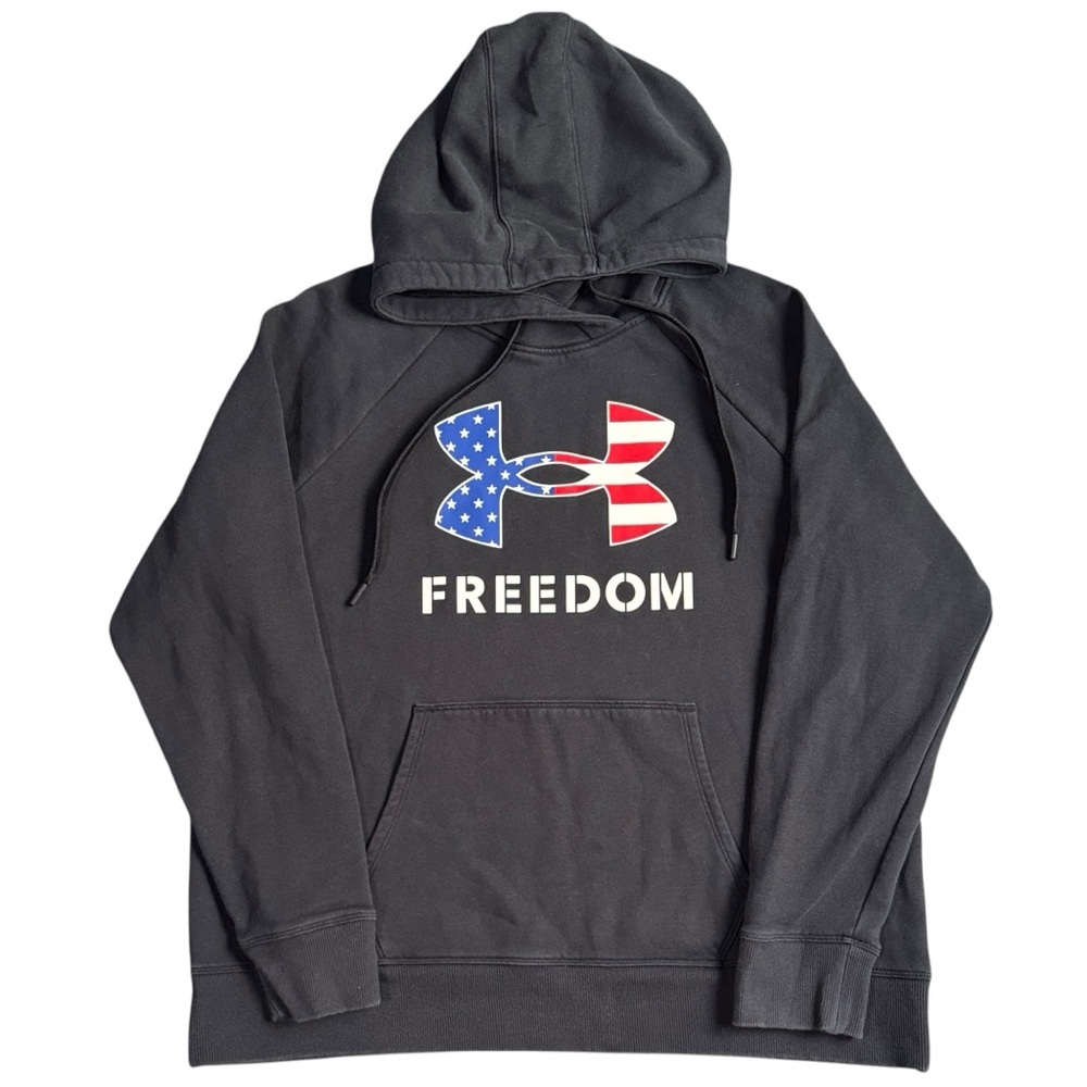 Under Armour Freedom Flag Hoodie Rival Fleece Hoodie Black‎ Women’s XL